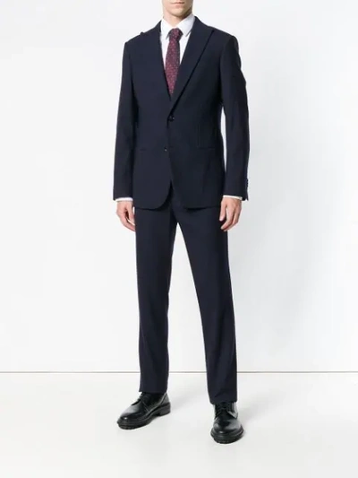 Shop Giorgio Armani Two-piece Formal Suit - Blue