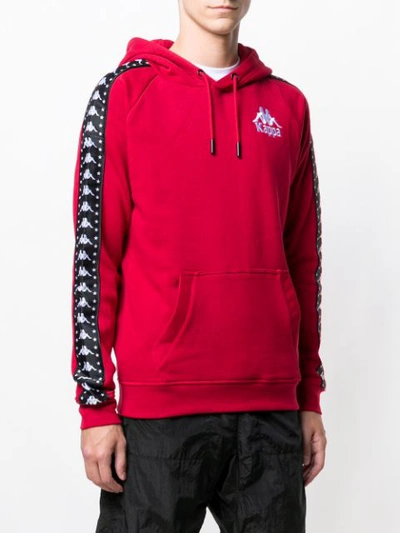 Shop Kappa Logo Stripe Hoodie In Red