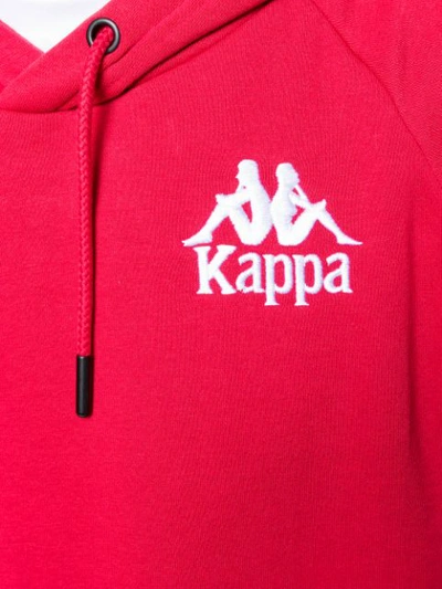 Shop Kappa Logo Stripe Hoodie In Red