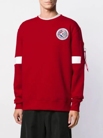 Shop Alpha Industries Nasa Logo Sweatshirt In Red