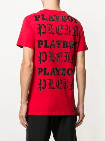 PHILIPP PLEIN X PLAYBOY印花全棉T恤 - 红色