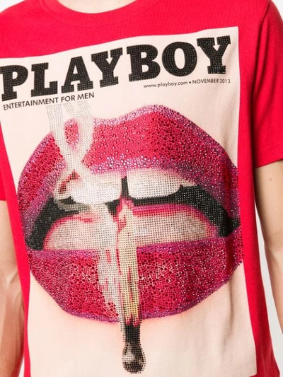 Shop Philipp Plein X Playboy Printed T In Red