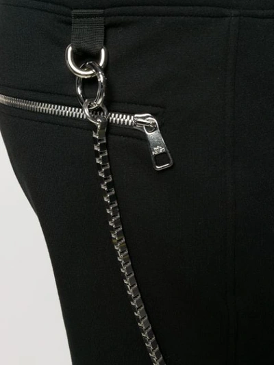 Shop Neil Barrett Chain Strap Tapered Trousers In Black