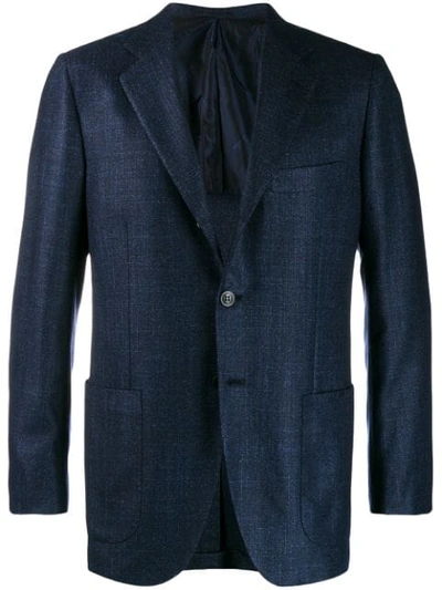 Shop Kiton Woven Jacket In Blue