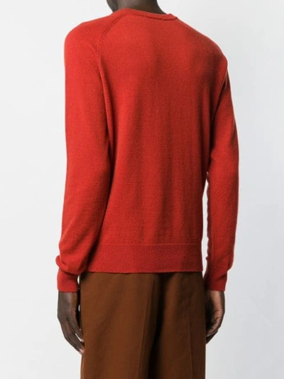 Shop Ami Alexandre Mattiussi Crewneck Sweater In Orange