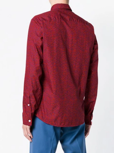 Shop Kenzo Leopard Panel Shirt - Red