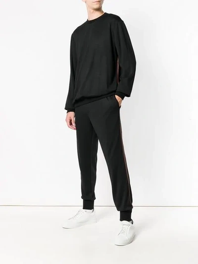 Shop Paul Smith Contrasting Track Pants In Black