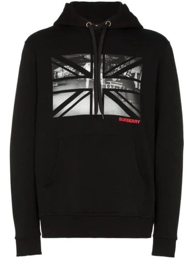 Shop Burberry Photo Print Hoodie In Black