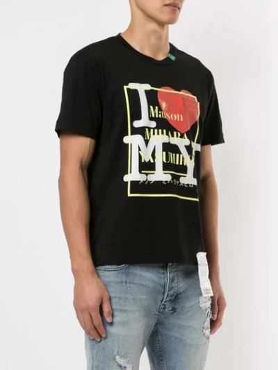 Shop Miharayasuhiro T-shirt Mit "i Love My"-print In Black