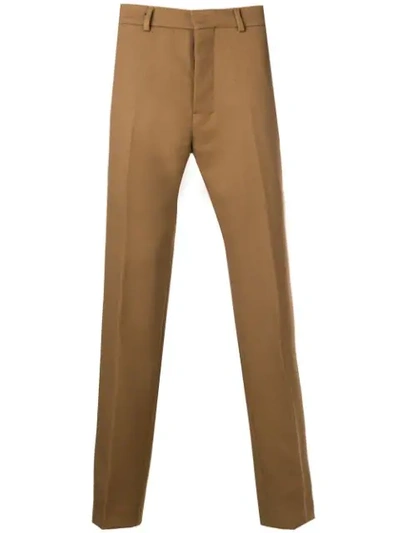 Shop Ami Alexandre Mattiussi Fitted Leg Trousers In Brown