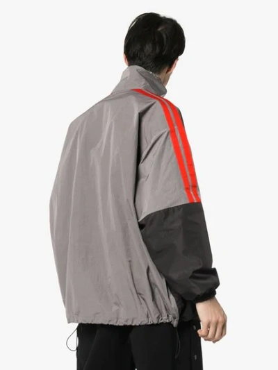 Shop Balenciaga Logo Windbreaker Jacket In Grey