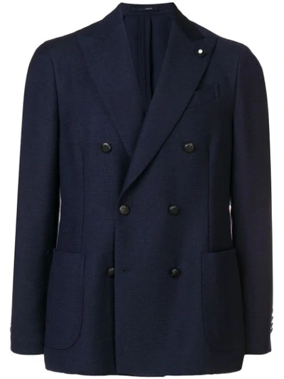 Shop Lardini Classic Tailored Blazer - Blue