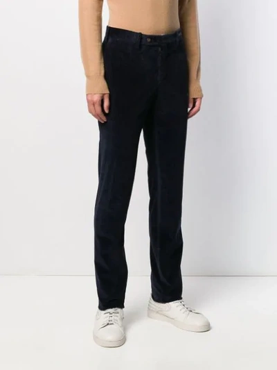 Shop Pt01 Slim Corduroy Trousers In Blue