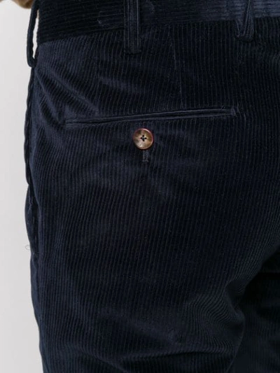 Shop Pt01 Slim Corduroy Trousers In Blue