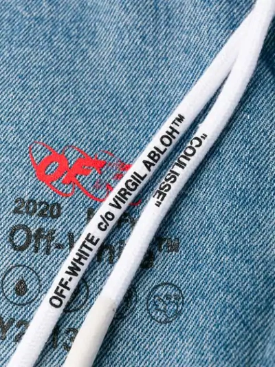 Shop Off-white Straight-leg Logo-print Jeans In Blue