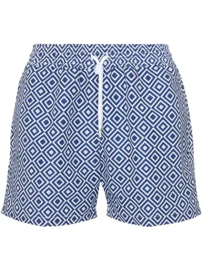 Shop Frescobol Carioca Angra Print Swim Shorts In Blue