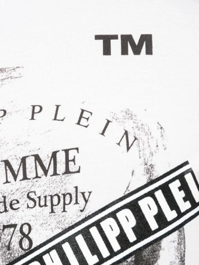 Shop Philipp Plein Logo Printed Polo Top In White