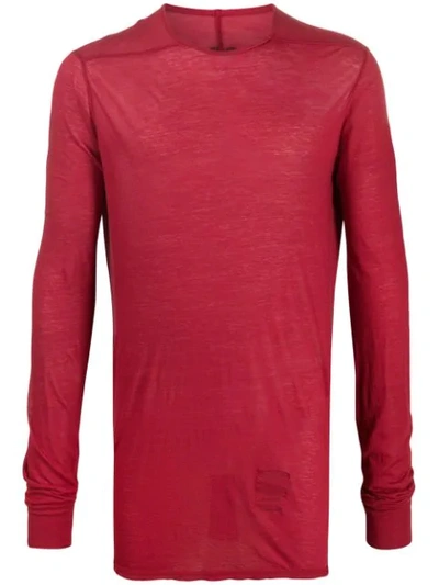 Shop Rick Owens Drkshdw Long Sleeved Sweatshirt In Red