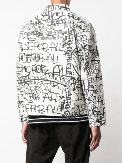 Supreme Cdg Printed Chore Coat In White