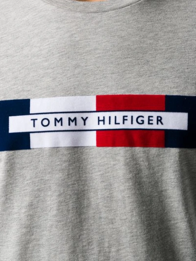 Shop Tommy Hilfiger Logo Print T-shirt In Grey