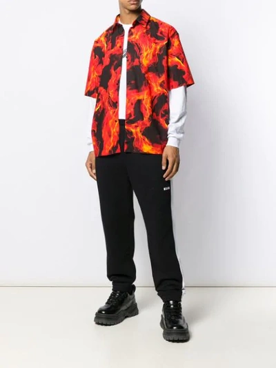 Msgm Striped Sweatpants In Black