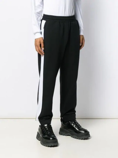 Msgm Striped Sweatpants In Black