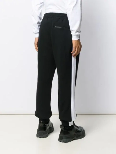Msgm Striped Sweatpants In Black
