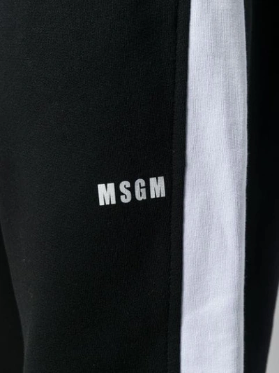Msgm Striped Sweatpants In Black