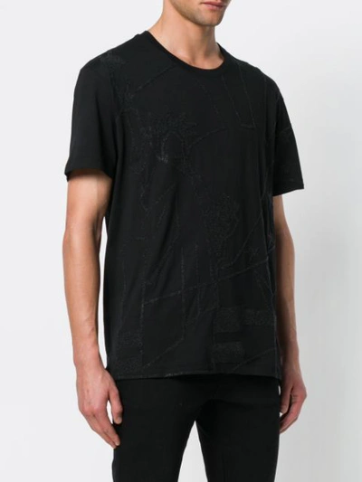 Shop Valentino Glitter Print T-shirt In Black