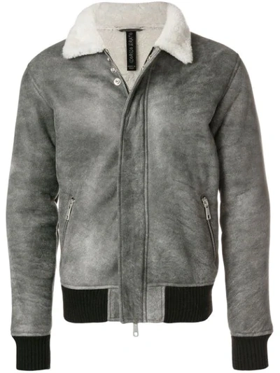 Shop Giorgio Brato Sheepskin Shearling Jacket - Grey