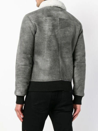 Shop Giorgio Brato Sheepskin Shearling Jacket - Grey