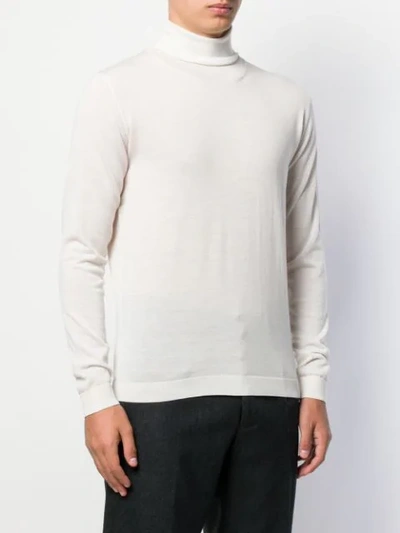 Shop Roberto Collina Wool Roll Neck Jumper In White