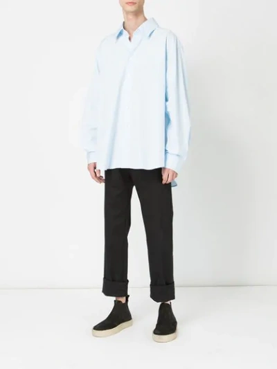 Shop Hed Mayner Oversized Shirt In Blue