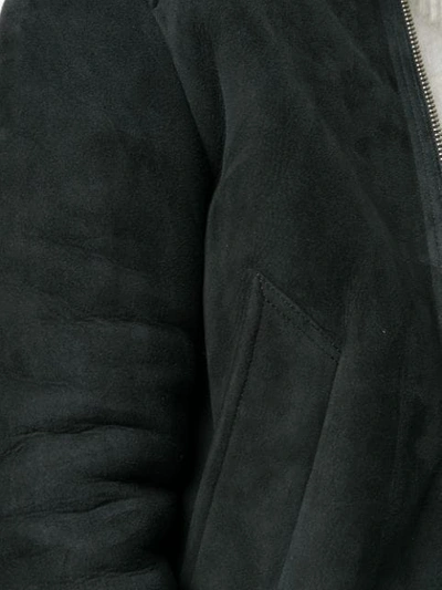 Shop Ami Alexandre Mattiussi Shearling Zipped Jacket In Black