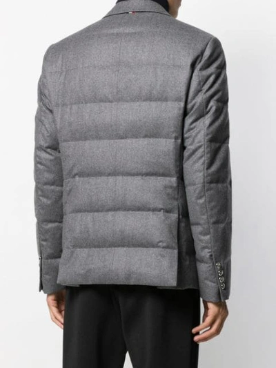 Shop Moncler Padded Blazer In Grey