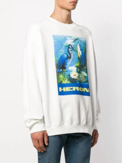 Shop Heron Preston Bird-print Sweatshirt In White