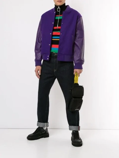 Motion Logo Varsity Jacket In Purple