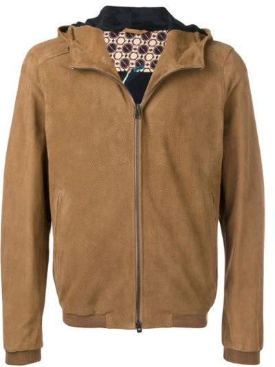 Shop Etro Hooded Jacket In Brown