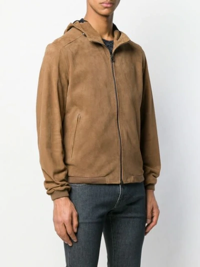 Shop Etro Hooded Jacket In Brown