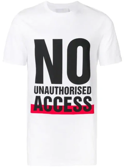 Shop Neil Barrett No Unauthorised Access T-shirt In White