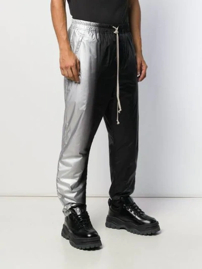 Shop Rick Owens Two-tone Track Pants In Black