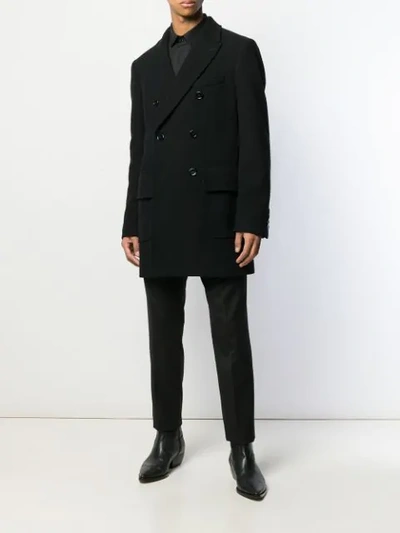 Shop Dolce & Gabbana Short Double-breasted Coat In Black
