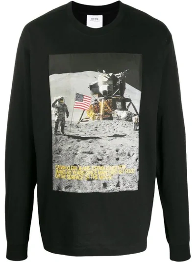 Shop Calvin Klein Jeans Est.1978 Man On The Moon Sweatshirt In Black
