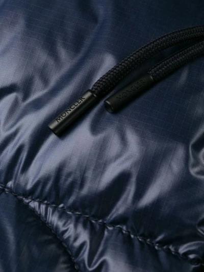 Shop Moncler Logo Patch Padded Jacket In Blue