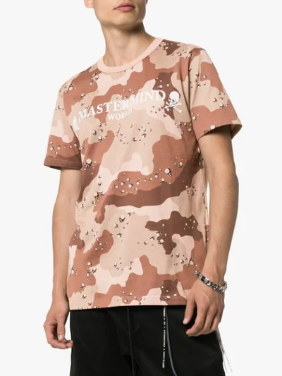 Shop Mastermind Japan Camouflage Print T-shirt In Brown