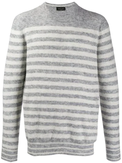 Shop Roberto Collina Striped Sweatshirt In 18 Gri/gri C.