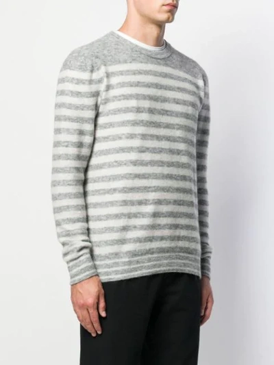 Shop Roberto Collina Striped Sweatshirt In 18 Gri/gri C.