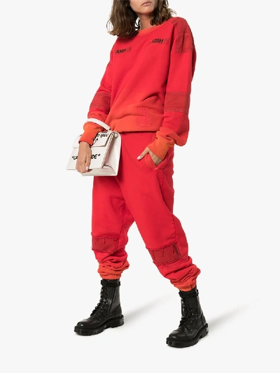 Shop Ambush Bleach Patchwork Track Pants In Orange