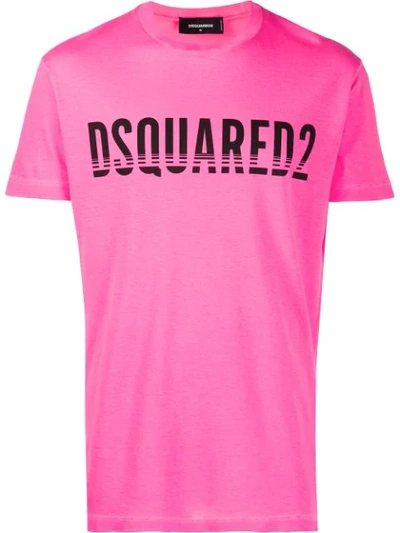 Shop Dsquared2 Logo Print T-shirt In 911 Pink