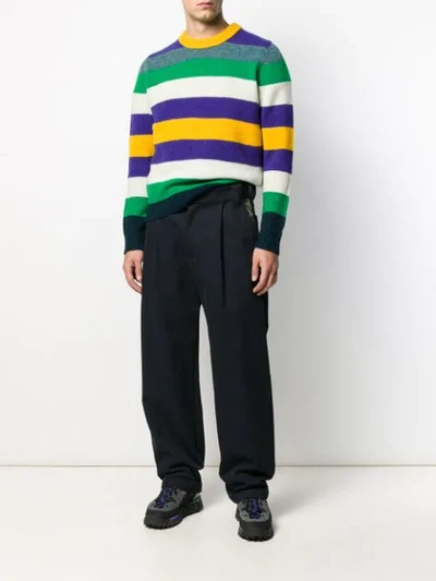 Shop Acne Studios Striped Jumper In Bdx-green Multicolor